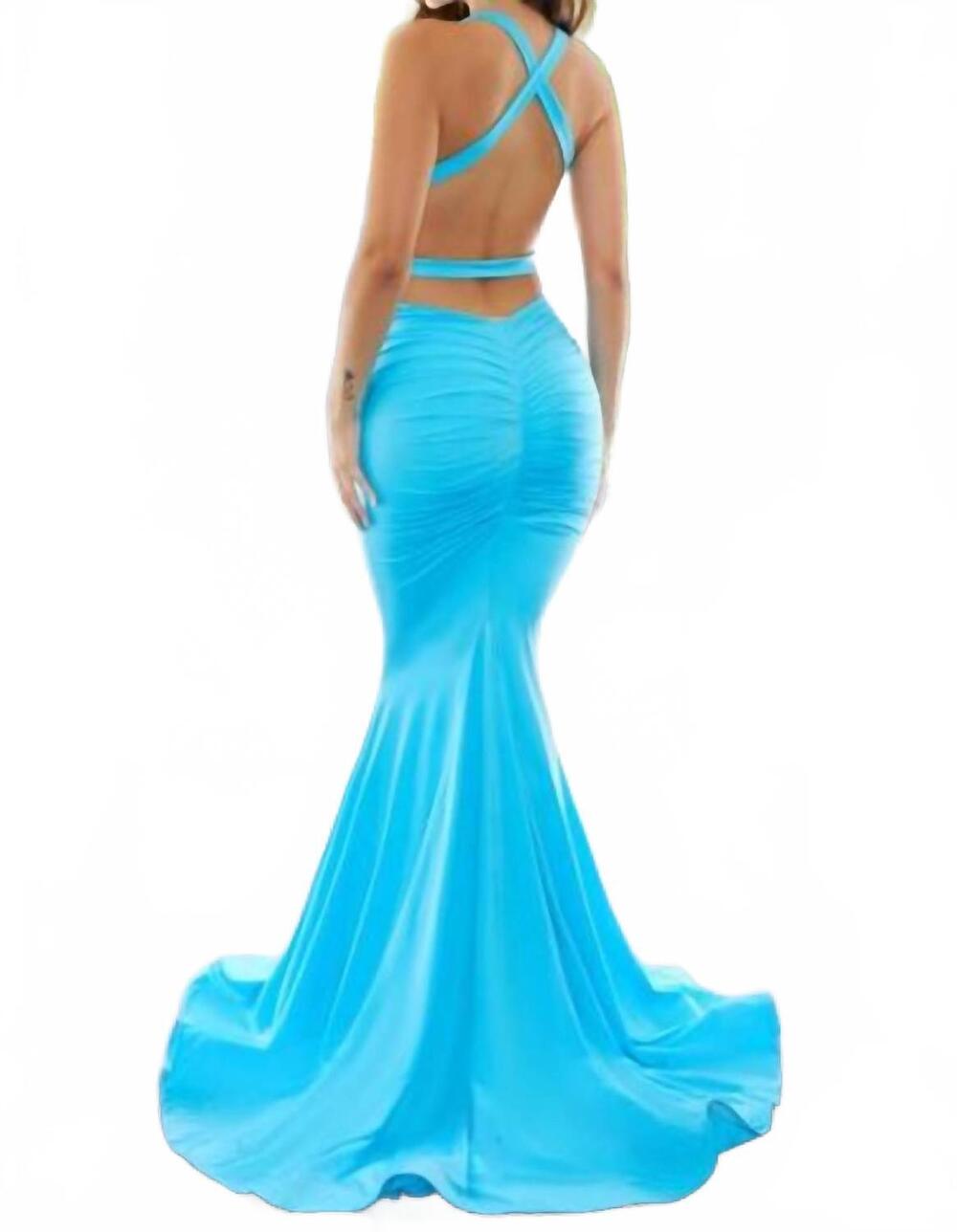 NEW PORTIA&SCARLETT stretch prom gown in turquoise